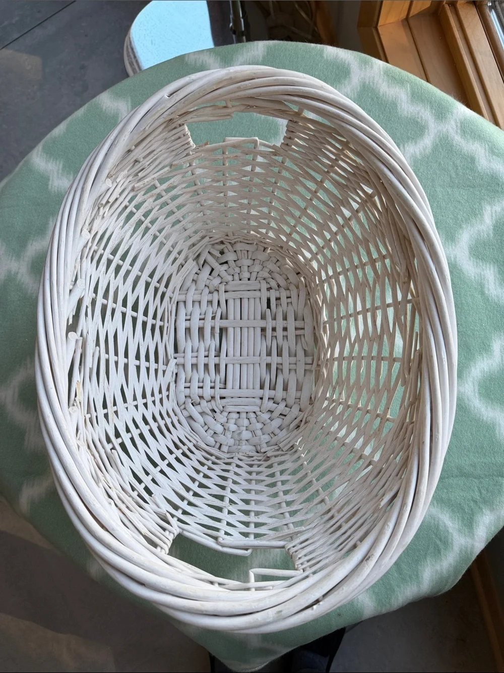 White Wicker Basket - Asymmetrical shape like NEW